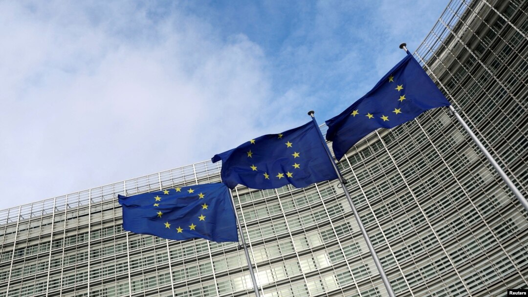 벨기에 브뤼셀 유럽연합(EU) 본부 건물 앞에 EU 깃발이 게양돼 있다. (자료사진)