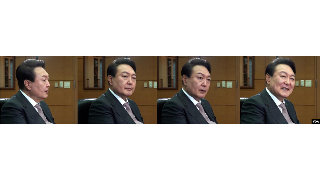 윤석열 한국 대통령 당선인이 VOA와 인터뷰했다.