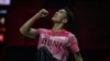 Jonatan Christie merayakan kemenangan saat melawan Chico Aura Dwi Wardoyo pada pertandingan final tunggal putra Indonesia Masters 2023 di Jakarta pada 29 Januari 2023. (Foto: AFP/Bay Ismoyo)