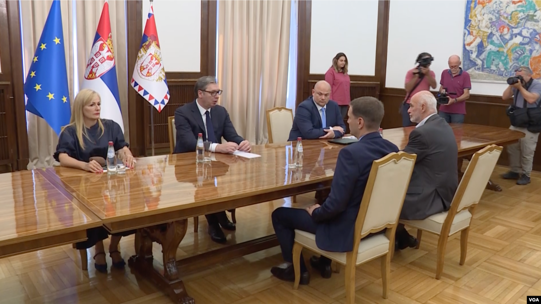 Konsultacije predsednika Srbije Aleksandra Vučića o formiranju nove vlade sa predstavnicima koalicije NADA