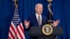 Presiden AS Joe Biden berbicara mengenai penyereapan tenaga kerja AS pada bulan Mei di Pantai Rehoboth, Delaware, Jumat (3/6). 