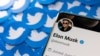 Profil Twitter Elon Musk dengan latar belakang logo Twitter pada 28 April 2022. (Foto: REUTERS/Dado Ruvic)