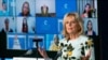 First lady Jill Biden speaks at the 2021 International Women of Courage Award virtual ceremony at the US State Department, March 8, 2021.