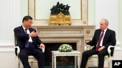 Kineski predsednik Ši Đinping i ruski predsednik Vladimir Putin tokom razgovora u Kremlju, 20. marta 2023. 