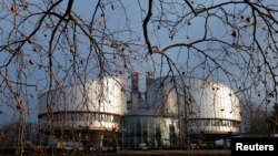 FILE - The building of the European Court of Human Rights is seen in Strasbourg, Jan. 7, 2015. 