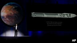 FILE - SpaceX founder Elon Musk speaks at the 67th International Astronautical Congress in Guadalajara, Mexico, Sept. 27, 2016. Musk says SpaceX plans to begin launching Internet-providing satellites in 2019.