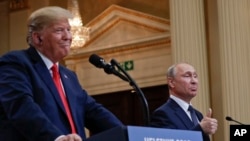 Трамп і Путін в Гельсінкі 16 липня 2018р.