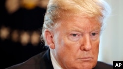 Prezidan Trump nan yon konferans pou laprès koe li t ap pale de fèmti gouvènman an. (Washington, mèkredi 16 janvye 2019).