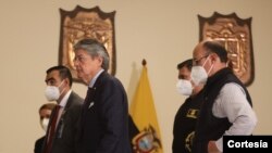 El presidente de Ecuador Guillermo Lasso, declaró el estado de emergencia luego del último motín carcelario protagonizado por bandas criminales en dos centros penitenciarios del país. [Foto: cortesía de la Secretaría Nacional de Comunicación de Ecuador].