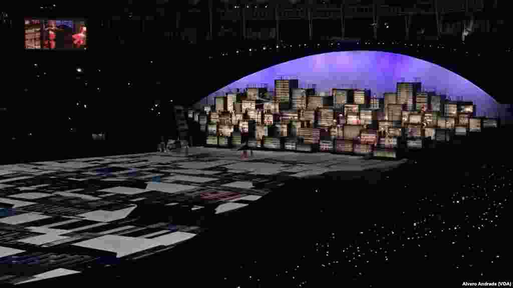 Opening ceremony of the Rio 2016 Olympics at Maracana Stadium.