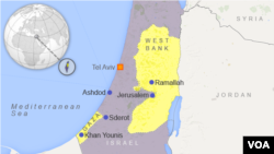 Bản đồ Israel, Dải Gaza và vùng Bờ Tây
