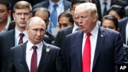 Shugaban Rasha Putin (Hagu) Da Takwaransa Na Amurka Trump (Dama)
