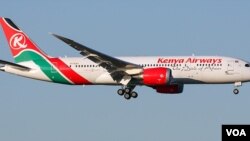 Ndege ya shirika la Kenya Airways ikiwa safarini.