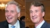 En esta foto combinada, los candidatos a gobernador de Virginia, el demócrata Terry McAuliffe a la izquierda y el republicano Glenn Youngkin aparecen durante el almuerzo de liderazgo en McLean, Virginia, el 1 de septiembre de 2021.