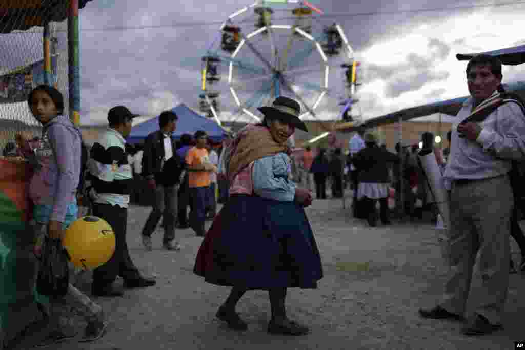 Festival Canaan, bagian dari perayaan Pekan Suci di Ayacucho, Peru (28/3).
