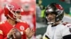 Patrik Mahoms, kvoterbek Kanzas Siti Čifsa i Tom Brejdi, kvoterbek Tampa Bej Bakanirs staju na crtu u finalu NFL lige. 