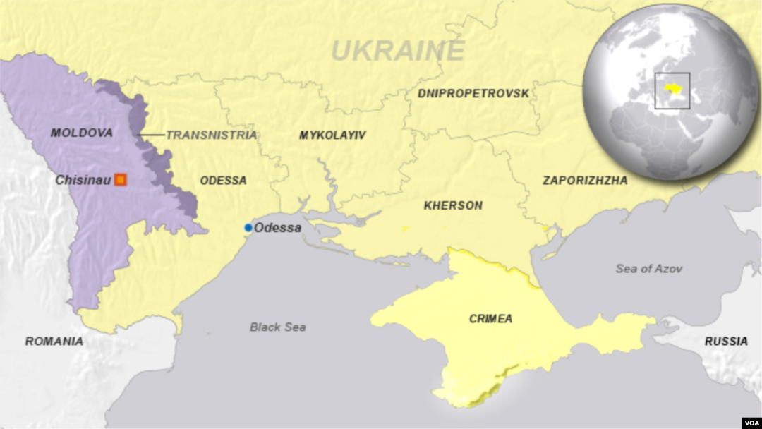 Mapa Moldavije i Pridnestovlja (Transnistria)