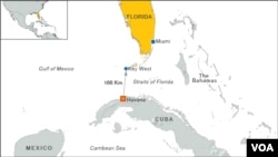 Bản đồ đường bơi Havana-Florida