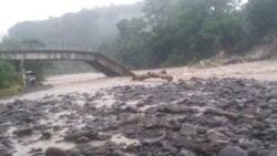 Ponte sobre o Rio Lemba cedeu ante as chuvas, São Tomé e Príncipe, 28 de Dezembro de 2021