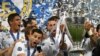 Les joueurs du Real Madrid célèbrent leur titre de champions d'Europe, Kiev, le 26 mai 2018 