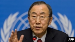 FILE - U.N. Secretary General Ban Ki-moon.
