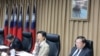 台湾陆委会1月29号举行年终记者会 （美国之音张永泰拍摄） 