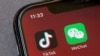 抖音海外版TikTok和微信国际版WeChat的手机应用程序图标