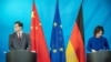 中国外交部长秦刚2023年5月9日与德国外长安娜莱娜·贝尔伯克（Annalena Baerbock）共同召开记者会，在乌克兰战争议题上明显谈不拢。（路透社）