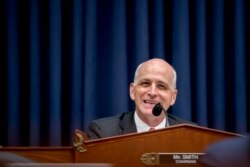 FILE - Chairman Adam Smith, D-Wash., speaks on Capitol Hill in Washington, April 2, 2019.