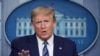 Presidente Donald Trump no Brady Briefing Room, 21 de abril 2020